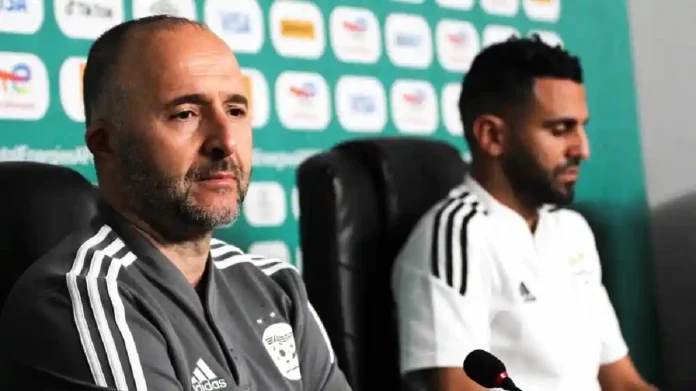 Djamel Belmadi et Riyad Mahrez en confÃ©rence de presse aprÃ¨s l'Ã©limination de l'AlgÃ©rie de la CAN 2022