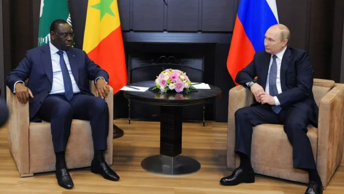 Le prÃ©sident du SÃ©nÃ©gal, Macky Sall et le prÃ©sident russe Vladimir Poutine.