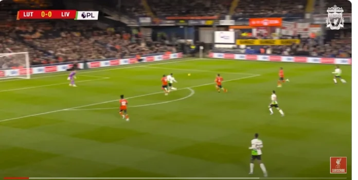 Luton vs Liverpool, youtube, capture d'Ã©cran