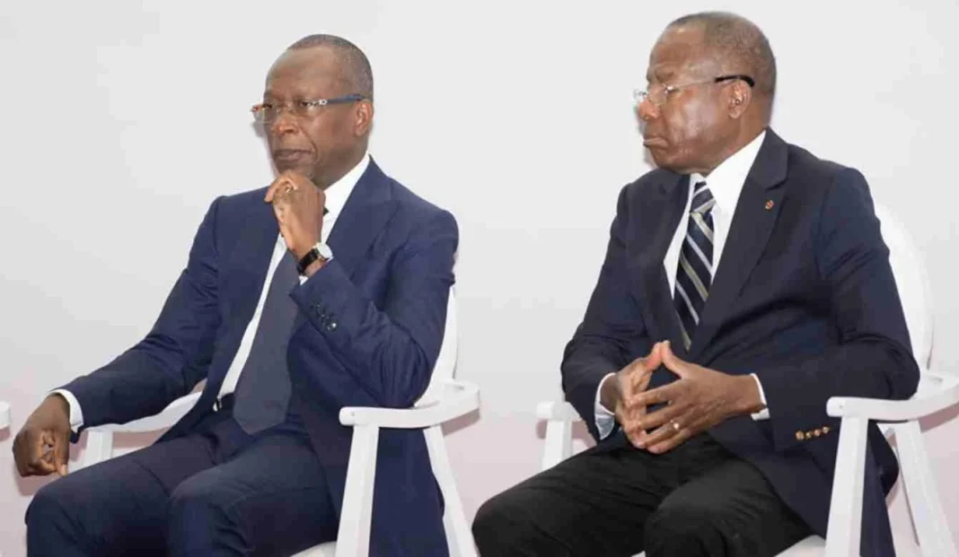 Le prÃ©sident Patrice Talon et Adrien HoungbÃ©dji BWT