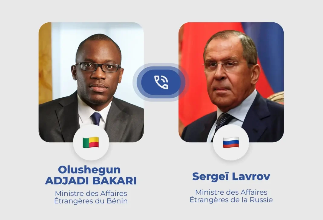 Le Ministre Olushegun Bakari a eu un entretien tÃ©lÃ©phonique ce matin avec son homologue SergeÃ¯ Lavrov, Ministre des Affaires Ã‰trangÃ¨res de la FÃ©dÃ©ration de Russie